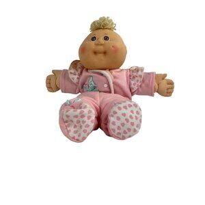 Vintage 1982 Coleco Cabbage Patch Kids Doll With Pink Outfit Polka Dot Slippers